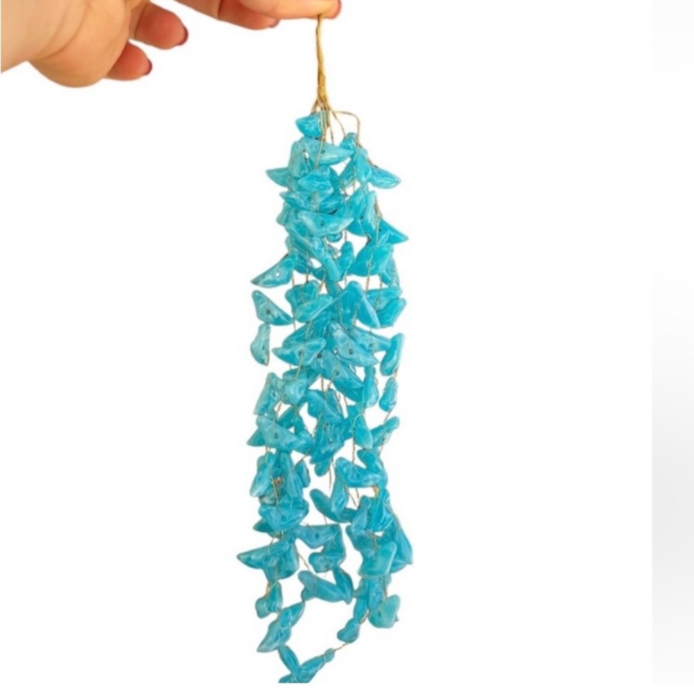 6 Turquoise Beaded branches